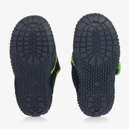 Playshoes-سليبرز كانفاس لون كحلي وأخضر | Childrensalon Outlet