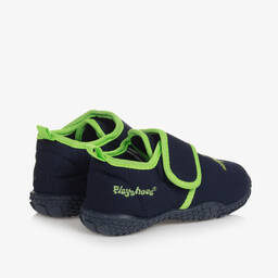 Playshoes-سليبرز كانفاس لون كحلي وأخضر | Childrensalon Outlet