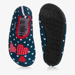 Playshoes-Синяя акваобувь в сердечки (UPF50+) | Childrensalon Outlet