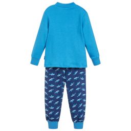 Playshoes-Boys Blue Cotton Pyjamas | Childrensalon Outlet