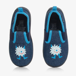 Playshoes-Boys Blue Monster Slipper | Childrensalon Outlet