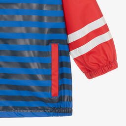 بلاي شوز-معطف واقي من المطر لون أزرق وأحمر للأولاد | Childrensalon Outlet