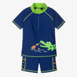 بلاي شوز-Boys Blue Sun Protection Set | Childrensalon Outlet