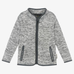 Playshoes-Boys Cozy Grey Knit Zip-Up | Childrensalon Outlet