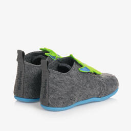 Playshoes-Boys Grey Monster Slippers | Childrensalon Outlet