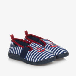 Playshoes-Boys Nautical Striped Slippers | Childrensalon Outlet