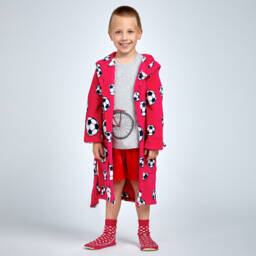 Playshoes-Красный флисовый халат с мячиками | Childrensalon Outlet