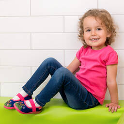 Playshoes-Gils Pink & Blue Slippers | Childrensalon Outlet