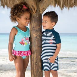 بلاي شوز-مايّو لون أزرق و زهري للبنات (+UPF50) | Childrensalon Outlet