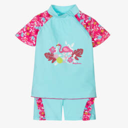 Playshoes-Girls Flamingo Print Swim Set | Childrensalon Outlet