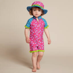 بلاي شوز-أوفرول واقي من الشمس  لون زهري (+ UPF 50) | Childrensalon Outlet