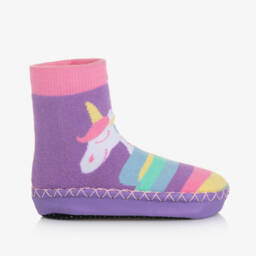 Playshoes-Girls Lavender Enchanted Slipper Socks | Childrensalon Outlet