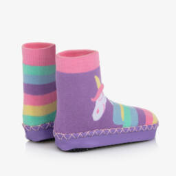 Playshoes-Girls Lavender Enchanted Slipper Socks | Childrensalon Outlet