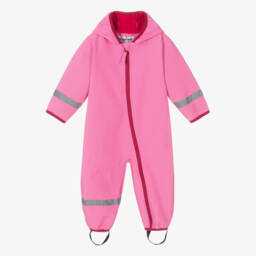 Playshoes-Girls Waterproof Pink Rain Overall | Childrensalon Outlet