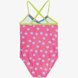 بلاي شوز-مايو لون زهري و أزرق بطبعة ورود (+UPF 50) | Childrensalon Outlet