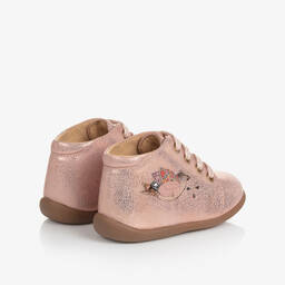 Pom d'Api-Baby Girls Pink Leather First Walker Boots | Childrensalon Outlet