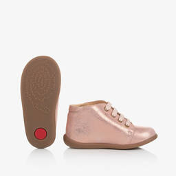 Pom d'Api-Baby Girls Pink Leather First Walker Boots | Childrensalon Outlet