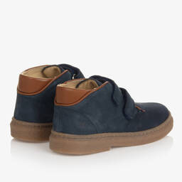 Pom d'Api-Boys Blue Suede Leather Boots | Childrensalon Outlet