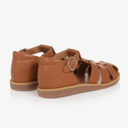 Pom d'Api-Boys Brown Leather Sandals | Childrensalon Outlet
