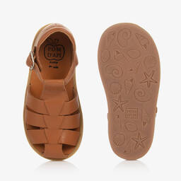 Pom d'Api-Boys Brown Leather Sandals | Childrensalon Outlet