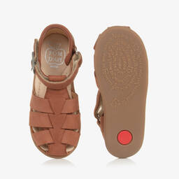 Pom d'Api-صندل أطفال ولادي جلد نوبوك لون بني لبدء المشي | Childrensalon Outlet