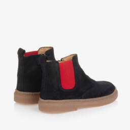 Pom d'Api-Boys Midnight Suede Leather Boots | Childrensalon Outlet