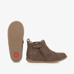 Pom d'Api-Boys Taupe Suede First Walkers | Childrensalon Outlet