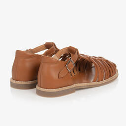 Pom d'Api-Коричневые кожаные сандалии с пряжками | Childrensalon Outlet