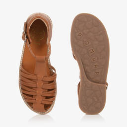 Pom d'Api-Коричневые кожаные сандалии с пряжками | Childrensalon Outlet