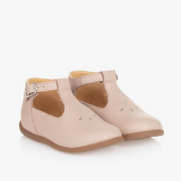 Pom d'Api-Girls Pink Leather T-Bar Walkers | Childrensalon Outlet