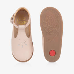 Pom d'Api-Girls Pink Leather T-Bar Walkers | Childrensalon Outlet