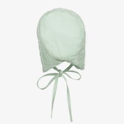 Powell Craft-Зеленый льняной чепец для девочек | Childrensalon Outlet
