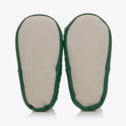 بووال كرافت-جوارب سليبرز أطفال ولادي جلد صناعي وقطن لون أخضر | Childrensalon Outlet