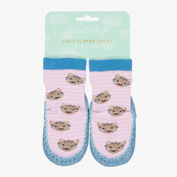 Powell Craft-Girls Pink Cat Slipper Socks | Childrensalon Outlet