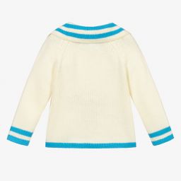 Powell Craft-Ivory Cotton Baby Cardigan | Childrensalon Outlet