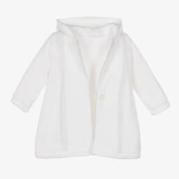 Pretty Originals-Baby Girls White Knitted Coat | Childrensalon Outlet