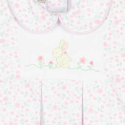 Pretty Originals-Baby Girls White & Pink Cotton Dress Set | Childrensalon Outlet
