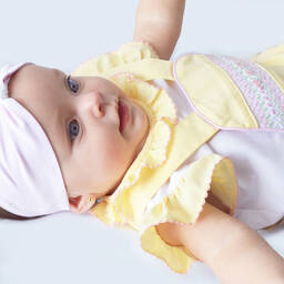 Pretty Originals-Белая блузка и желтый полукомбинезон | Childrensalon Outlet