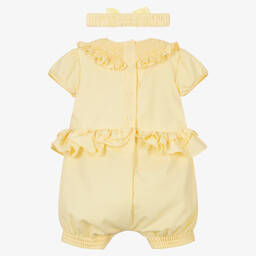 Pretty Originals-Baby Girls Yellow Ruffle Shortie | Childrensalon Outlet