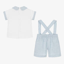 Pretty Originals-Boys Blue Smocked Shorts Set | Childrensalon Outlet