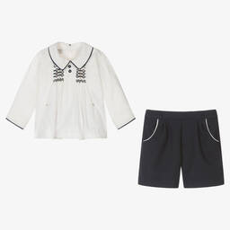 Pretty Originals-بِدلة رسمية سموكينغ لون أبيض وأزرق | Childrensalon Outlet