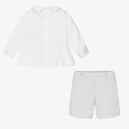 Pretty Originals-Boys Grey & White Buster Set | Childrensalon Outlet