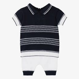 بريتي أوريجينال-طقم بنطلون أطفال ولادي قطن لون كحلي وأبيض | Childrensalon Outlet