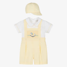 Pretty Originals-Boys Sunny Cotton Dungaree Ensemble | Childrensalon Outlet