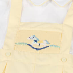 Pretty Originals-Boys Sunny Cotton Dungaree Ensemble | Childrensalon Outlet