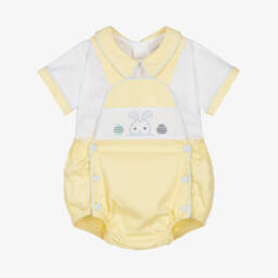 Pretty Originals-Boys Sunny Cotton Dungaree Set | Childrensalon Outlet