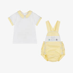 Pretty Originals-Boys Sunny Cotton Dungaree Set | Childrensalon Outlet