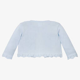 Pretty Originals-Girls Blue Cotton Knit Cardigan | Childrensalon Outlet