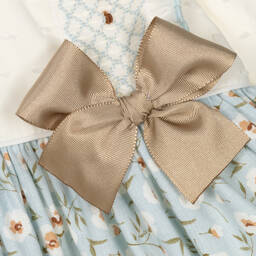 Pretty Originals-Girls Blue & Ivory Cotton Dress Set | Childrensalon Outlet