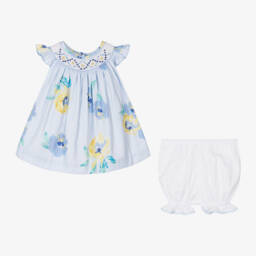 Pretty Originals-Girls Elegant Blue Floral Ensemble | Childrensalon Outlet